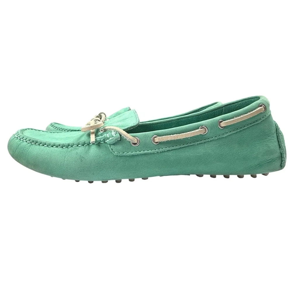 Cole Haan Nike Air Teal Green Leather Driving Loafers Shoes Mens 10B